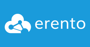 Erento Logo in weiß-blau